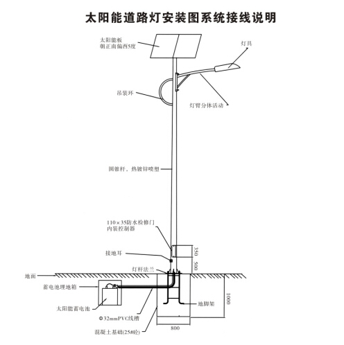 led太阳能路灯接线图